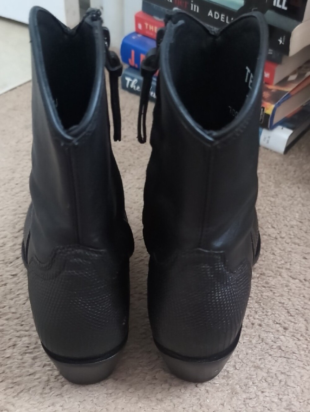 Tecovas Black Lizard-Textured Pointed-Toe Western Boots - Picture 4 of 5